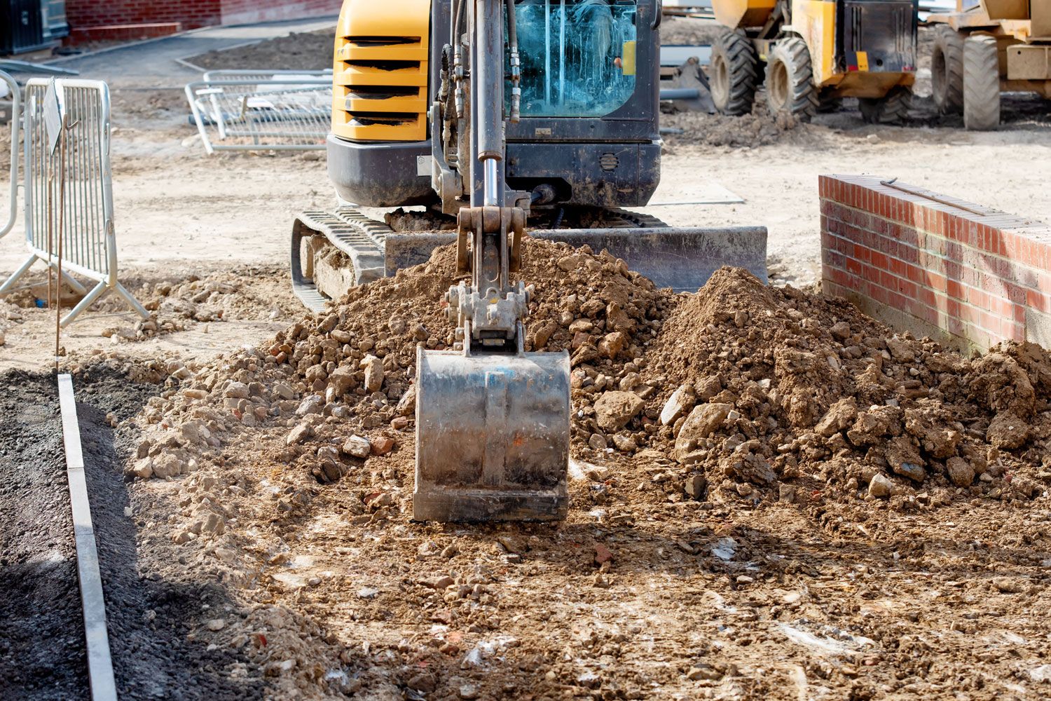 groundworks digger working at solihull customer site